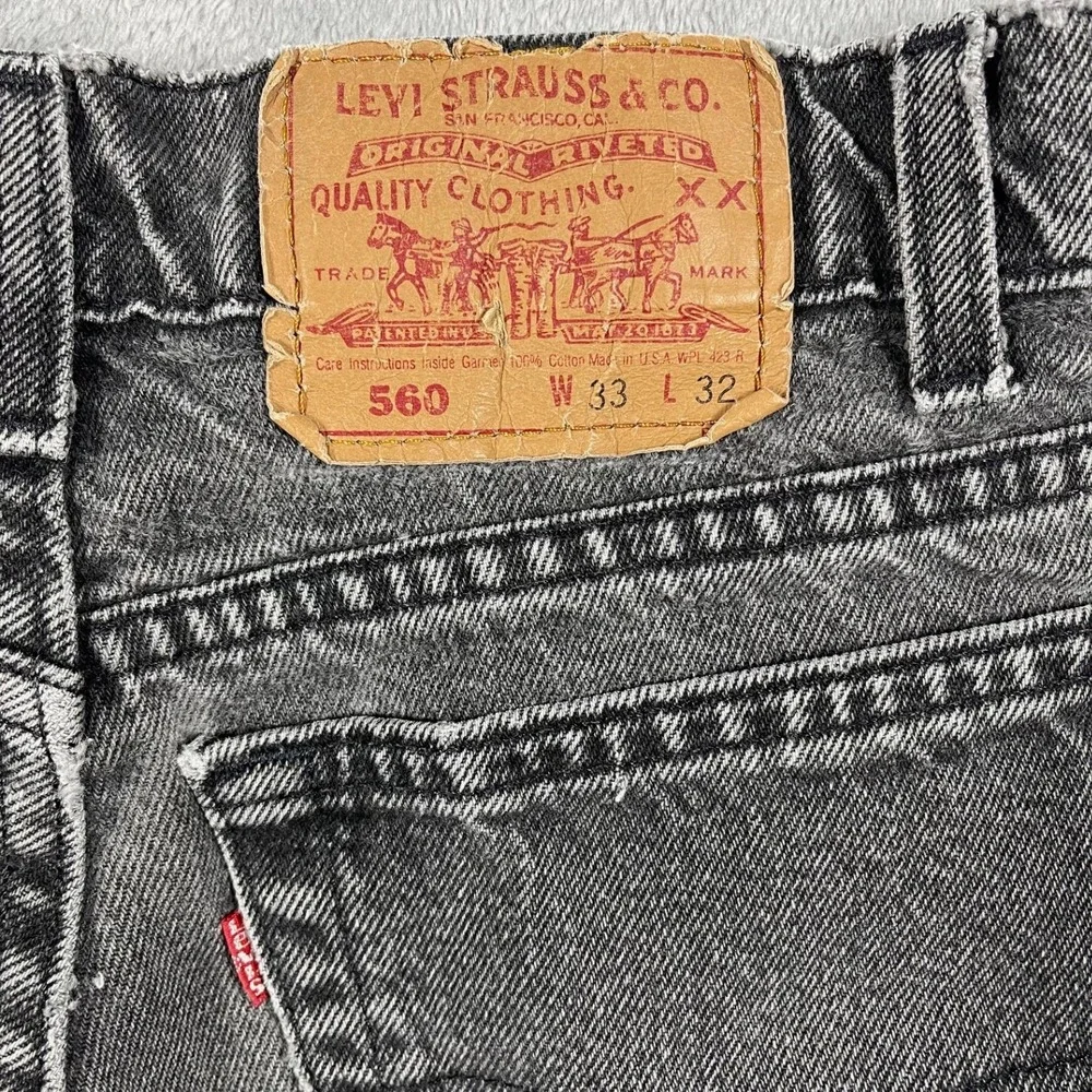Levi's‎ 560 Jeans Mens 33(30)x32(30.5) Charcoal Grey Relaxed Fit Tapered Vintage